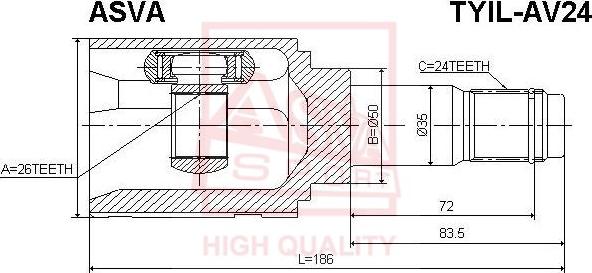 ASVA TYIL-AV24 - Jeu de joints, arbre de transmission cwaw.fr