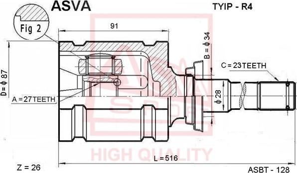 ASVA TYIP-R4 - Jeu de joints, arbre de transmission cwaw.fr