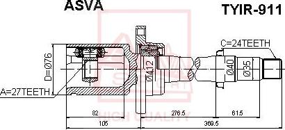 ASVA TYIR-911 - Jeu de joints, arbre de transmission cwaw.fr