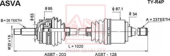 ASVA TY-R4P - Arbre de transmission cwaw.fr