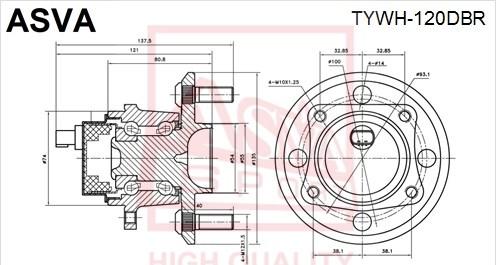 ASVA TYWH-120DBR - Moyeu de roue cwaw.fr