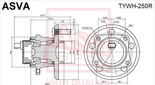 ASVA TYWH-250R - Moyeu de roue cwaw.fr