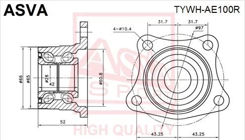 ASVA TYWH-AE100R - Moyeu de roue cwaw.fr