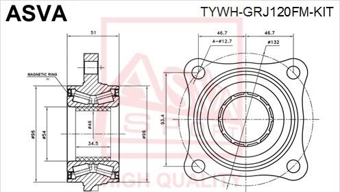 ASVA TYWH-GRJ120FM-KIT - Moyeu de roue cwaw.fr