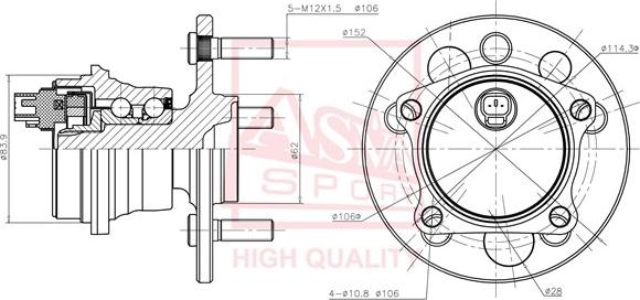 ASVA TYWH-IPS10R - Moyeu de roue cwaw.fr