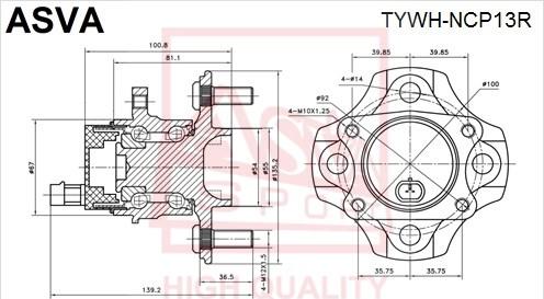 ASVA TYWH-NCP13R - Moyeu de roue cwaw.fr