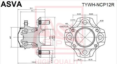 ASVA TYWH-NCP12R - Moyeu de roue cwaw.fr