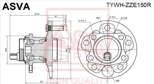 ASVA TYWH-ZZE150R - Moyeu de roue cwaw.fr