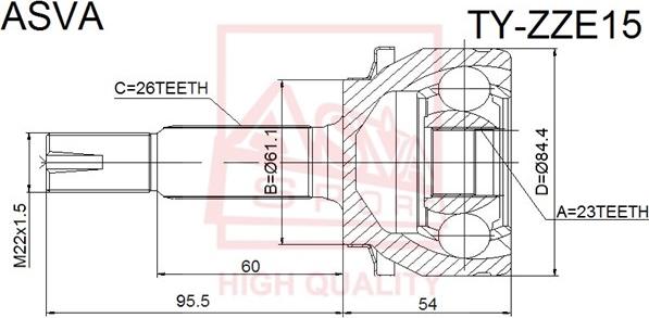 ASVA TY-ZZE15 - Jeu de joints, arbre de transmission cwaw.fr