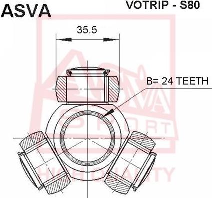 ASVA VOTRIP-S80 - Jeu de joints, arbre de transmission cwaw.fr