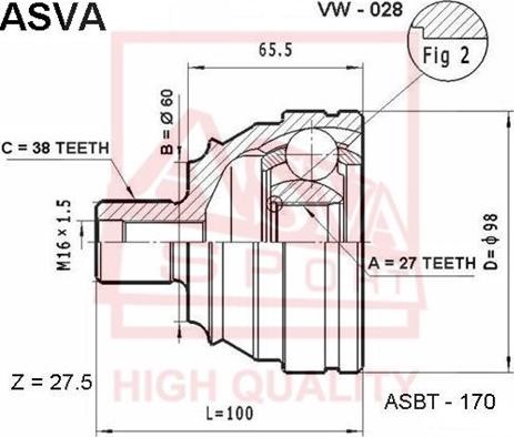 ASVA VW-028 - Jeu de joints, arbre de transmission cwaw.fr