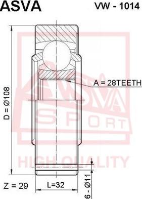 ASVA VW-1014 - Jeu de joints, arbre de transmission cwaw.fr