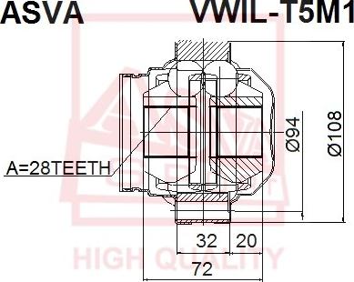 ASVA VWIL-T5M1 - Jeu de joints, arbre de transmission cwaw.fr