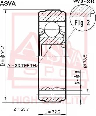 ASVA VWIU-5016 - Jeu de joints, arbre de transmission cwaw.fr