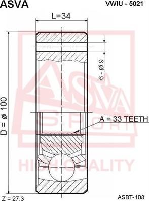 ASVA VWIU-5021 - Jeu de joints, arbre de transmission cwaw.fr