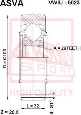 ASVA VWIU-5023 - Jeu de joints, arbre de transmission cwaw.fr