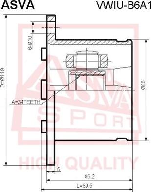 ASVA VWIU-B6A1 - Jeu de joints, arbre de transmission cwaw.fr