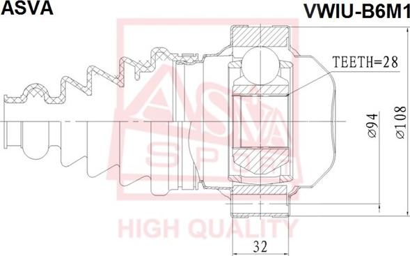 ASVA VWIU-B6M1 - Jeu de joints, arbre de transmission cwaw.fr