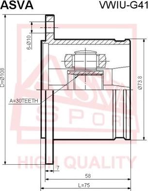 ASVA VWIU-G41 - Jeu de joints, arbre de transmission cwaw.fr