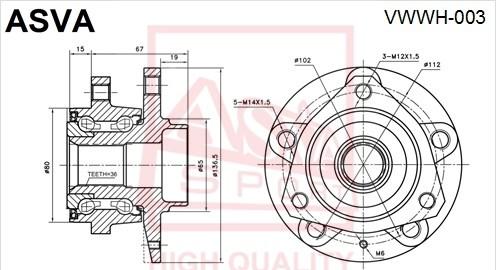 ASVA VWWH-003 - Moyeu de roue cwaw.fr