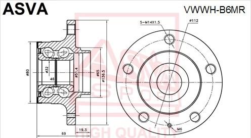 ASVA VWWH-B6MR - Moyeu de roue cwaw.fr