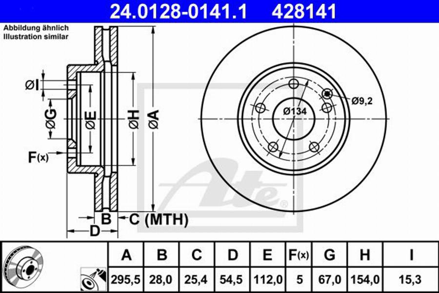 ATE 428141 - Disque de frein cwaw.fr