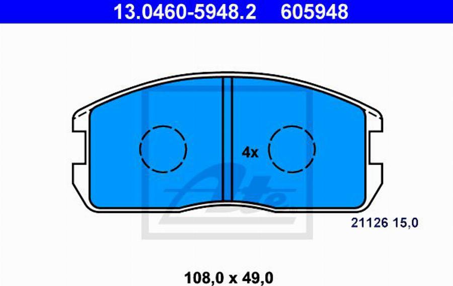 ATE 605948 - Kit de plaquettes de frein, frein à disque cwaw.fr