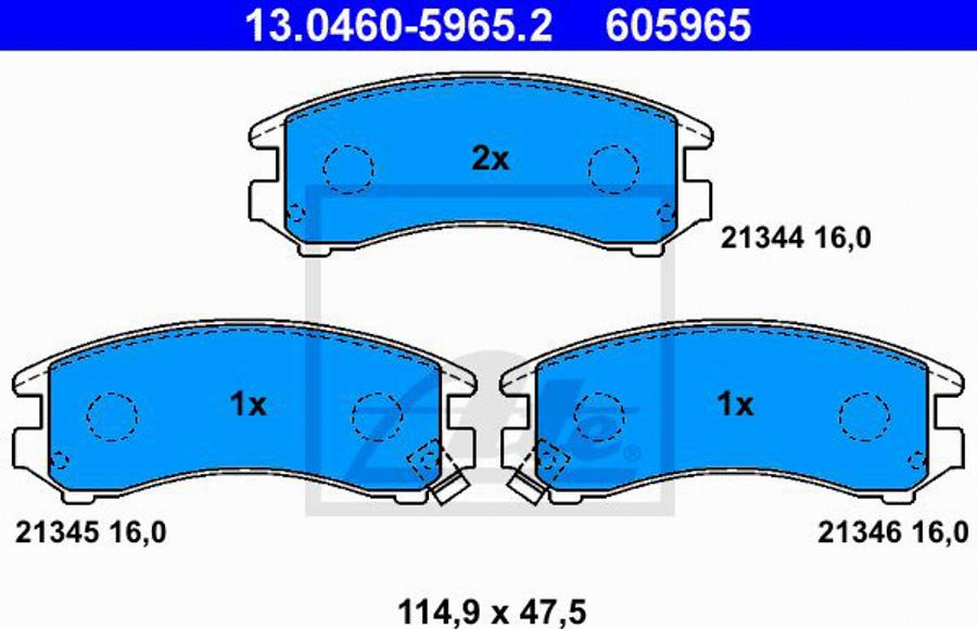 ATE 605965 - Kit de plaquettes de frein, frein à disque cwaw.fr