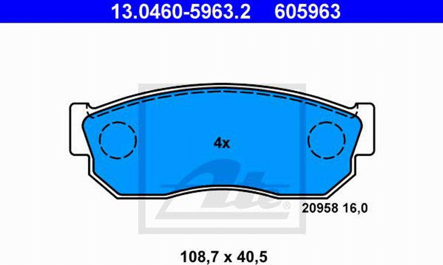 ATE 605963 - Kit de plaquettes de frein, frein à disque cwaw.fr