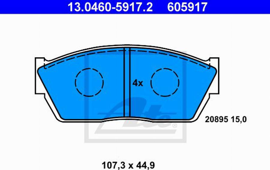 ATE 605917 - Kit de plaquettes de frein, frein à disque cwaw.fr