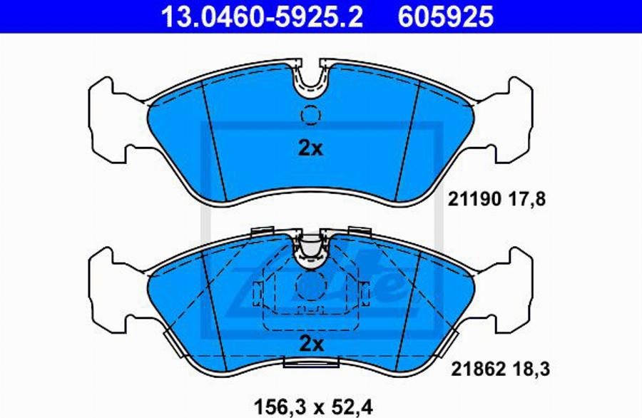 ATE 605925 - Kit de plaquettes de frein, frein à disque cwaw.fr