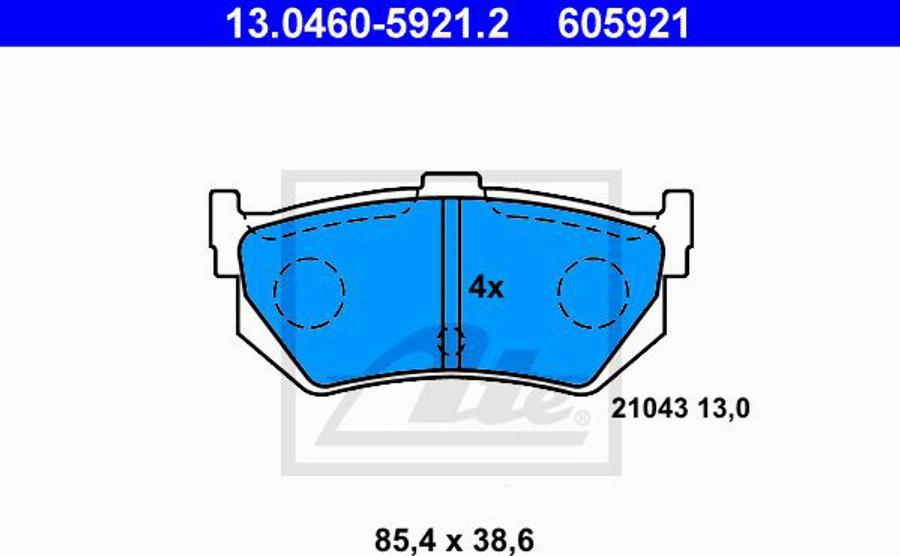 ATE 605921 - Kit de plaquettes de frein, frein à disque cwaw.fr