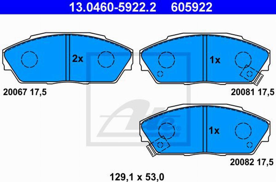 ATE 605922 - Kit de plaquettes de frein, frein à disque cwaw.fr