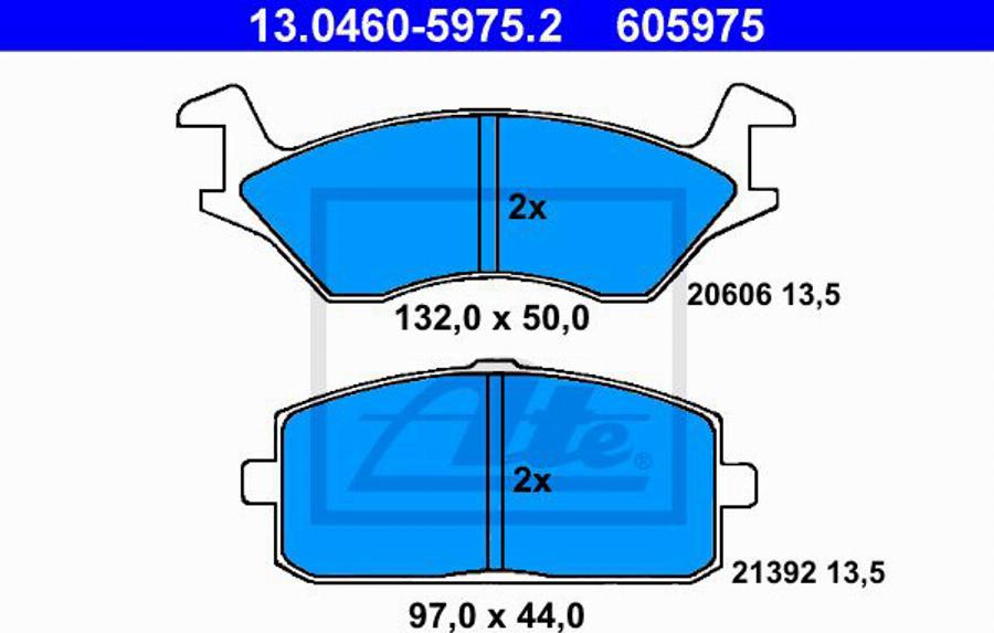 ATE 605975 - Kit de plaquettes de frein, frein à disque cwaw.fr