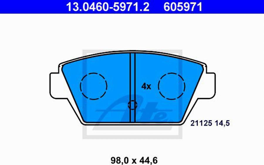 ATE 605971 - Kit de plaquettes de frein, frein à disque cwaw.fr