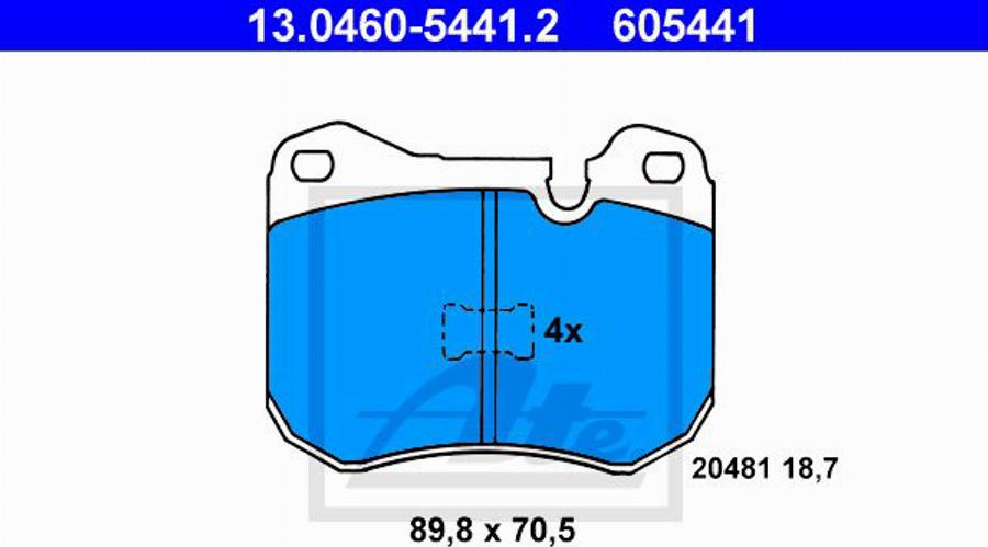 ATE 605441 - Kit de plaquettes de frein, frein à disque cwaw.fr