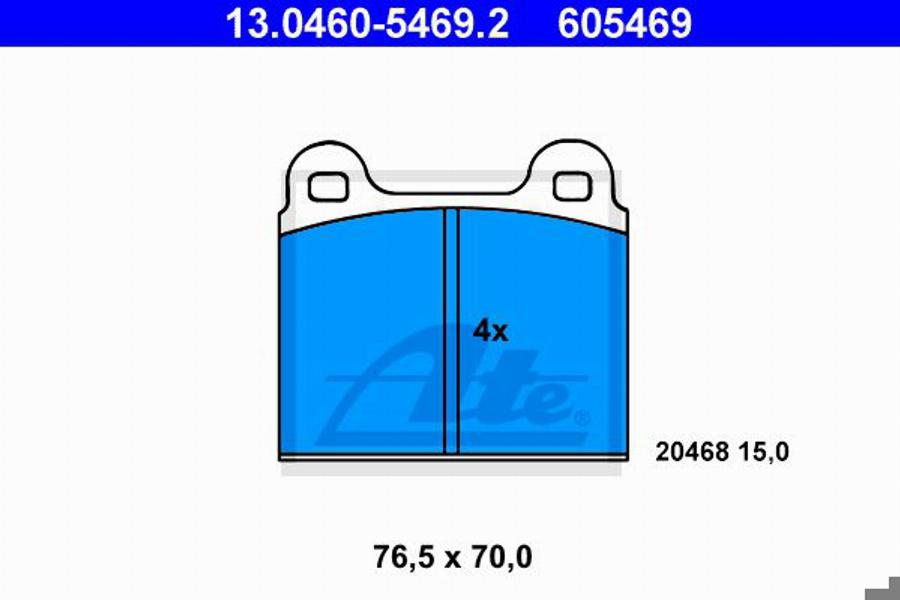 ATE 605469 - Kit de plaquettes de frein, frein à disque cwaw.fr