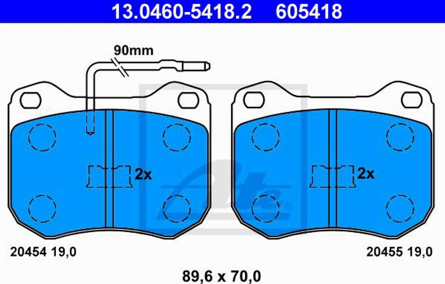 ATE 605418 - Kit de plaquettes de frein, frein à disque cwaw.fr