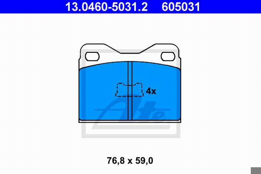 ATE 605031 - Kit de plaquettes de frein, frein à disque cwaw.fr