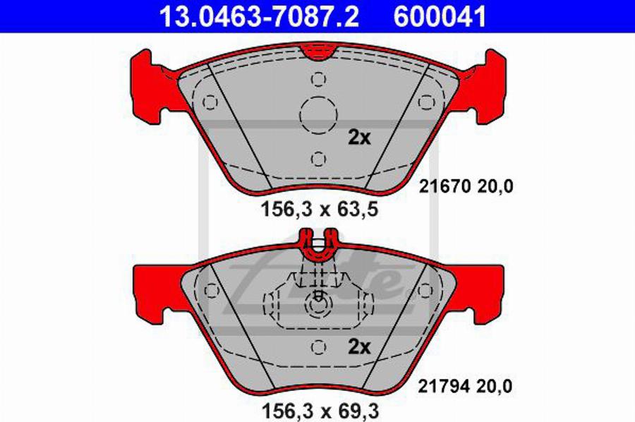 ATE 600041 - Kit de plaquettes de frein, frein à disque cwaw.fr