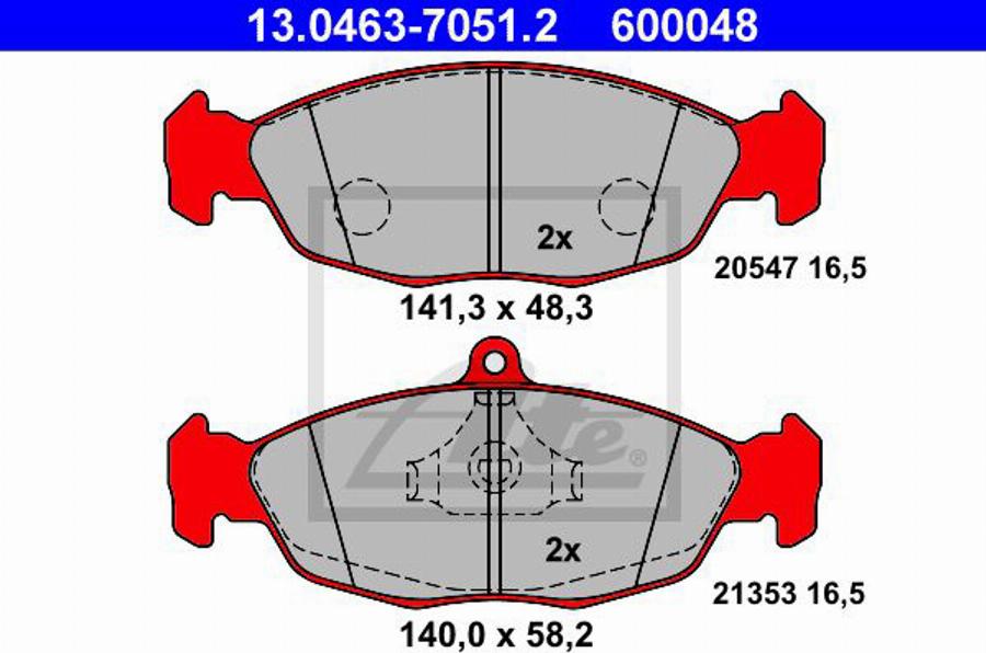 ATE 600048 - Kit de plaquettes de frein, frein à disque cwaw.fr