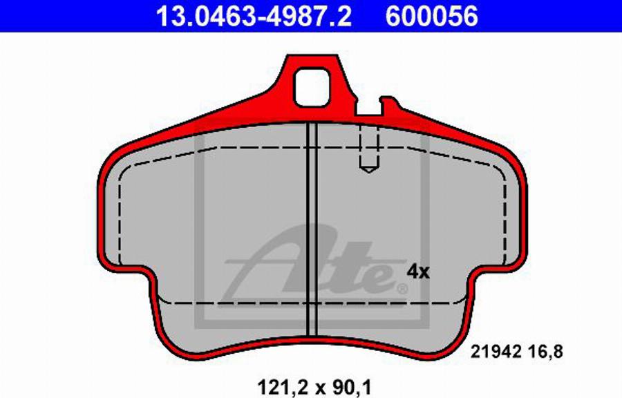 ATE 600056 - Kit de plaquettes de frein, frein à disque cwaw.fr