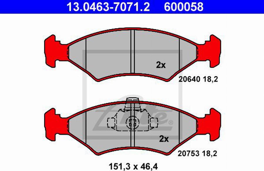 ATE 600058 - Kit de plaquettes de frein, frein à disque cwaw.fr