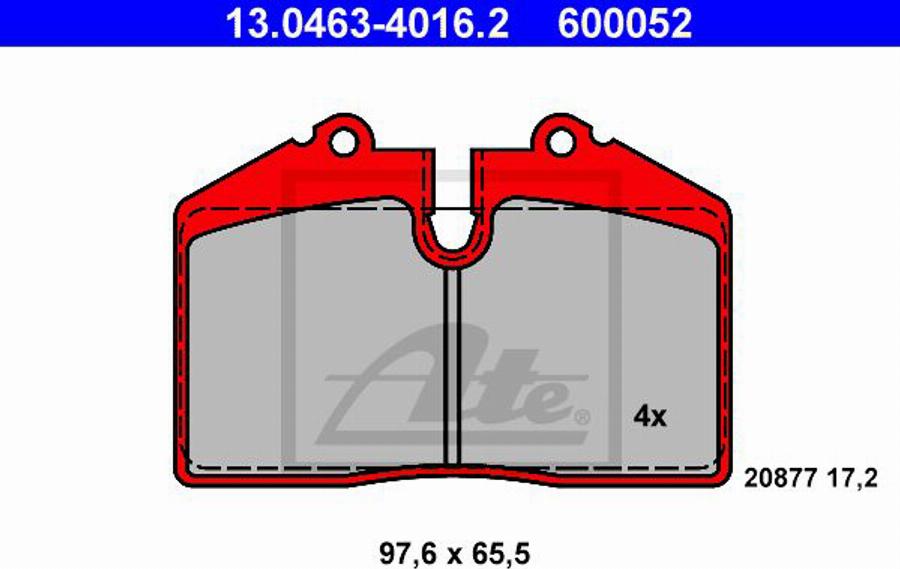 ATE 600052 - Kit de plaquettes de frein, frein à disque cwaw.fr