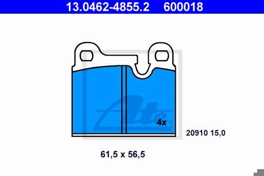 ATE 600018 - Kit de plaquettes de frein, frein à disque cwaw.fr