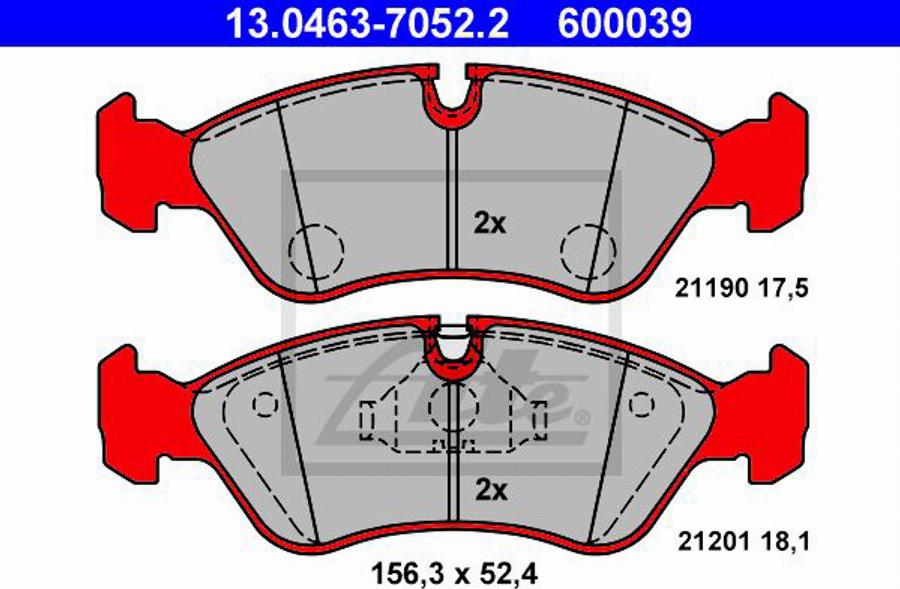 ATE 600039 - Kit de plaquettes de frein, frein à disque cwaw.fr