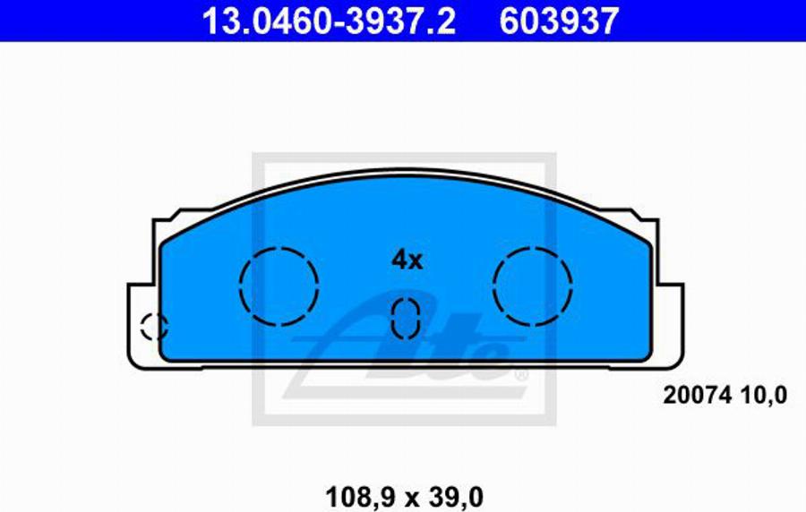 ATE 603937 - Kit de plaquettes de frein, frein à disque cwaw.fr