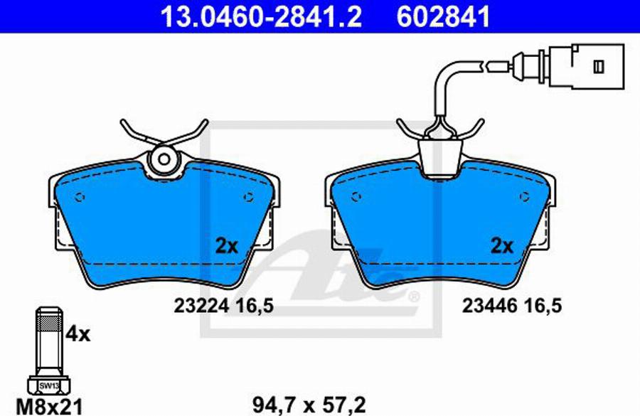 ATE 602841 - Kit de plaquettes de frein, frein à disque cwaw.fr