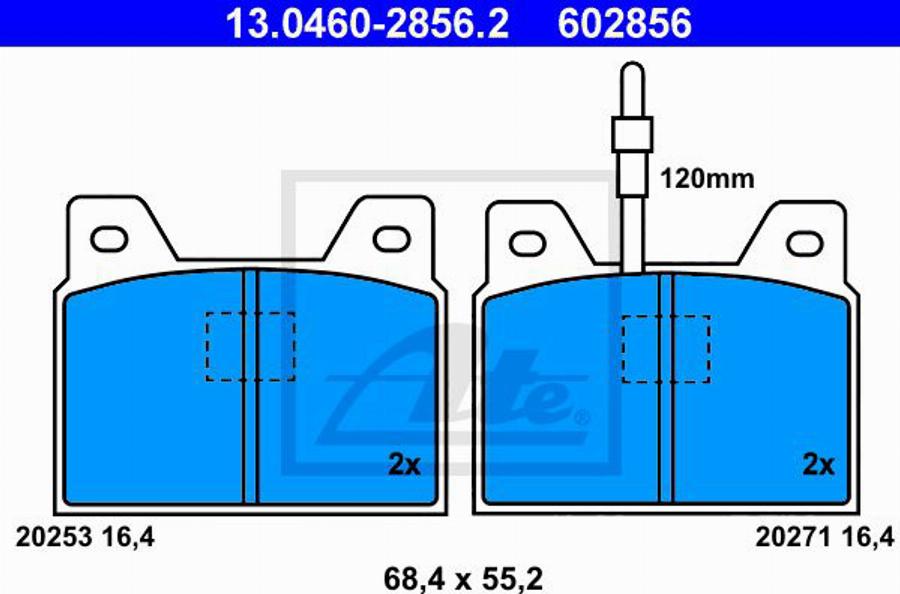 ATE 602856 - Kit de plaquettes de frein, frein à disque cwaw.fr