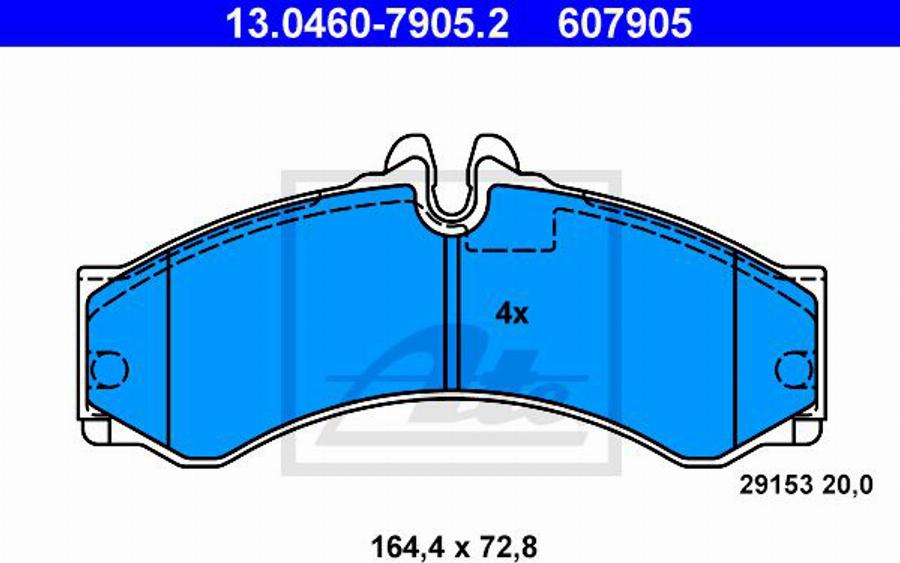 ATE 607905 - Kit de plaquettes de frein, frein à disque cwaw.fr